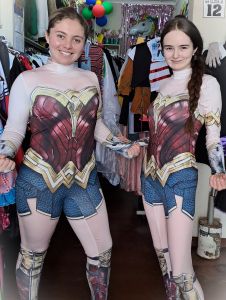 Adult Female Costumes to Hire - WONDERWOMAN MONIQUE  - Skeleton Lycra Bodysuit - XSMALL